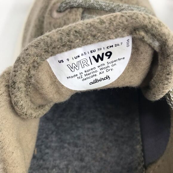 Allbirds Olive Green Wool Runner Lace Up Athletic Athleisure Women’s Sneakers - Picture 13 of 13